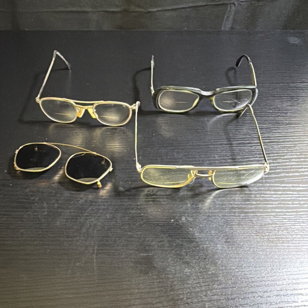 Vintage Eyeglasses Sunglasses Lot 4 Metal Plastic Frames Prescription Parts